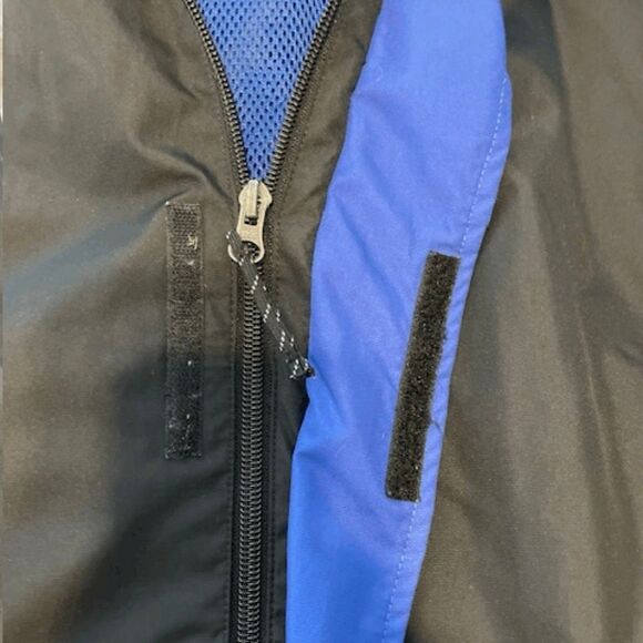 Cutter & Buck Windbreaker Utility Jacket Black Blue Vented Logo Full Zip Front - Picture 12 of 12